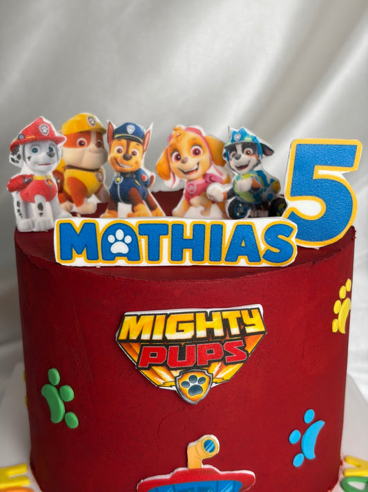 Mighty Pups Paw Patrol Birthday Cake with Edible Images