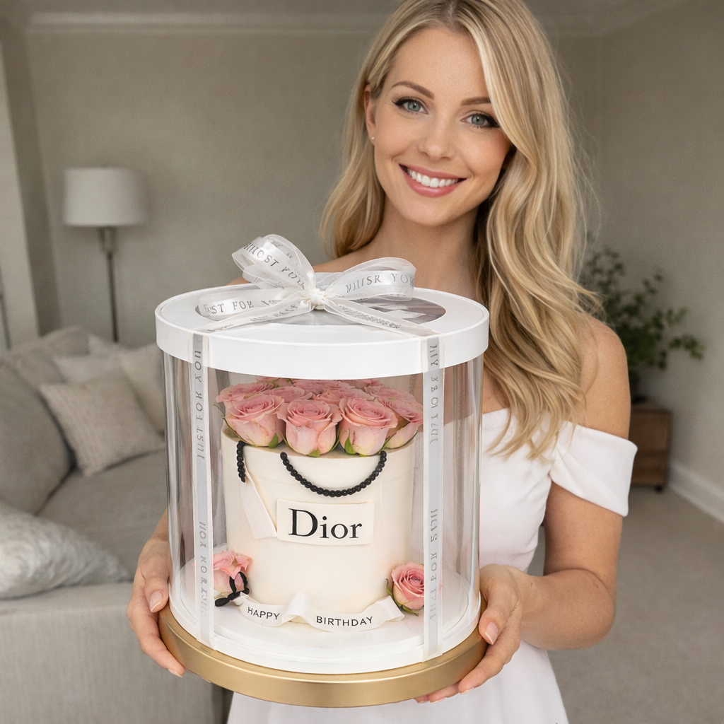 Luxury Flower Box Birthday Cake | Elegant Rose Cake
