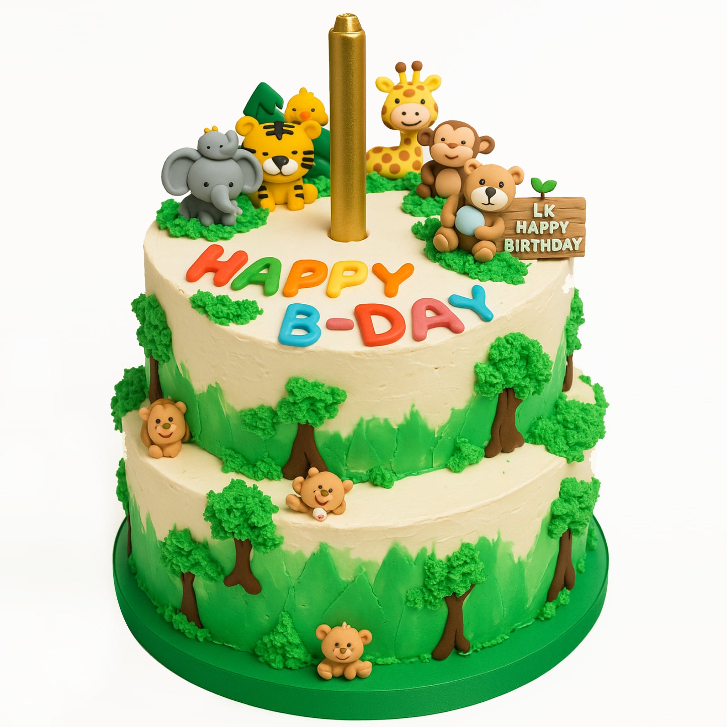 Jungle Animals Birthday Cake | Custom Safari Birthday Cake