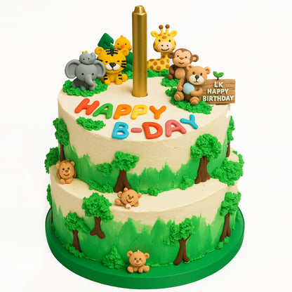 Jungle Animals Birthday Cake | Custom Safari Birthday Cake