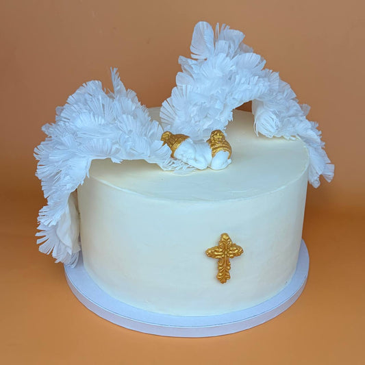 Baptism & Christening Cake with Angel Wings