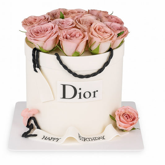 Dior-Inspired Rose Brand Cake