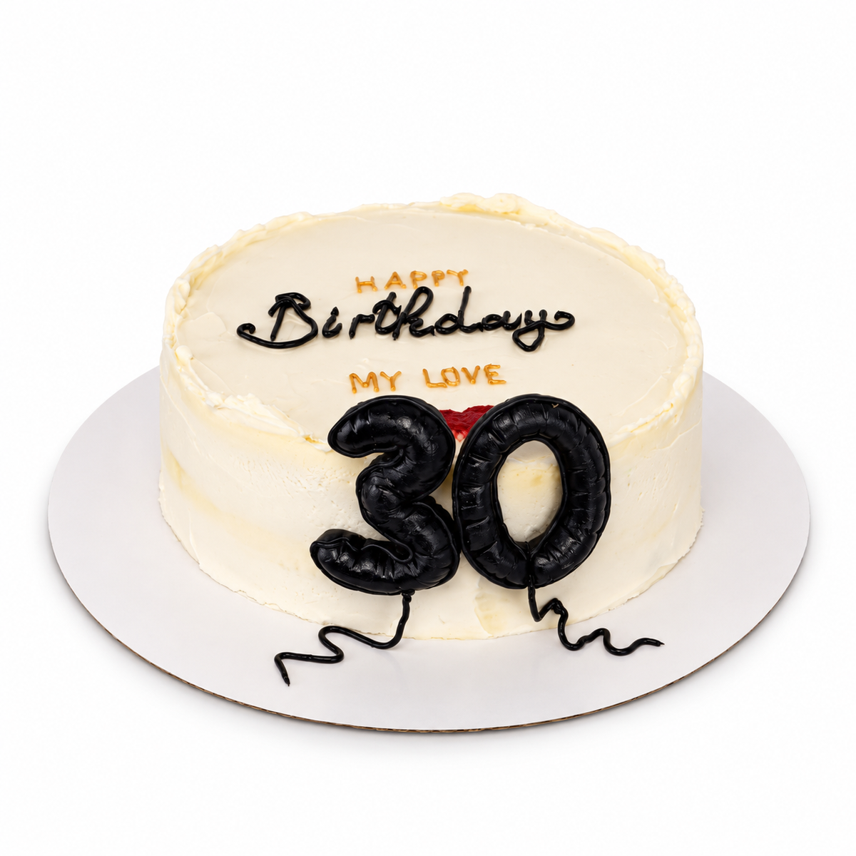 Balloon Number Birthday Cake with Custom Message