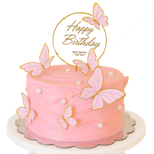 Pink Butterfly Bliss Birthday Cake