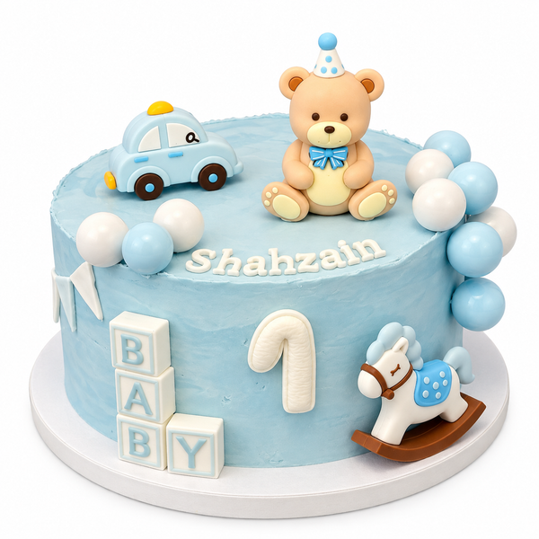 Custom teddy bear birthday cake by The Layer Cakes