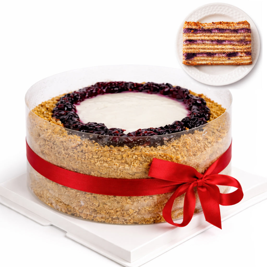 Honey Berry Cake | Traditional Medovik Cake with Berry Filling