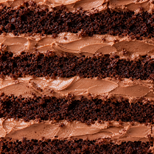 Slice of chocolate buttercream cake