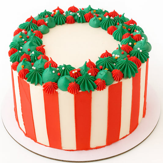 Holiday Wreath Christmas Cake