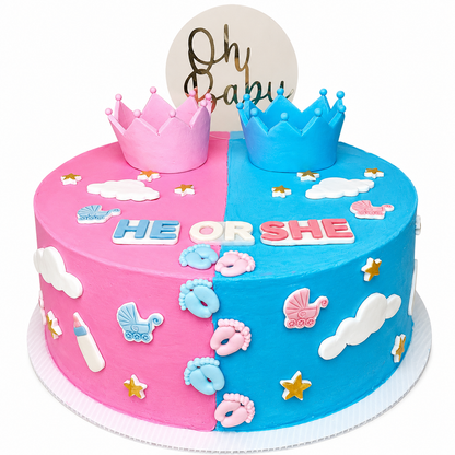 Gender Reveal Cake | Custom He or She Cake