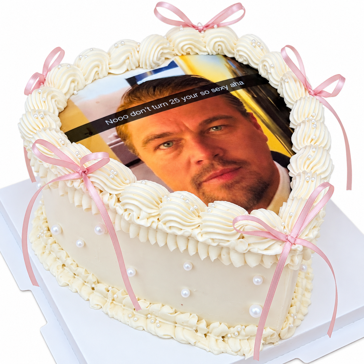 Custom Photo Heart Cake
