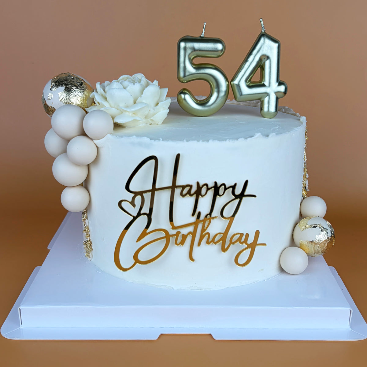 Golden Elegance Birthday Cake