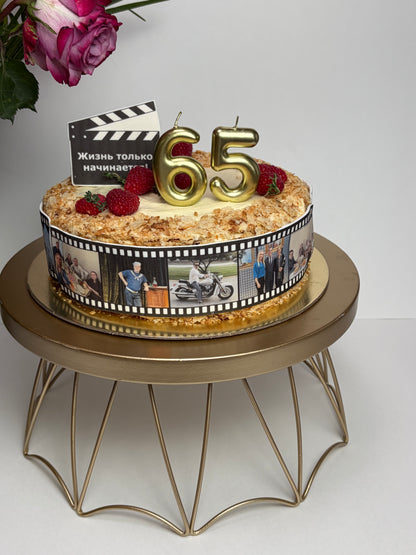 Film Strip Photo Cake with Edible Photos and Custom Message
