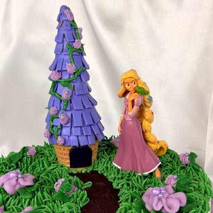 Rapunzel Birthday Cake with Edible Fairytale Tower