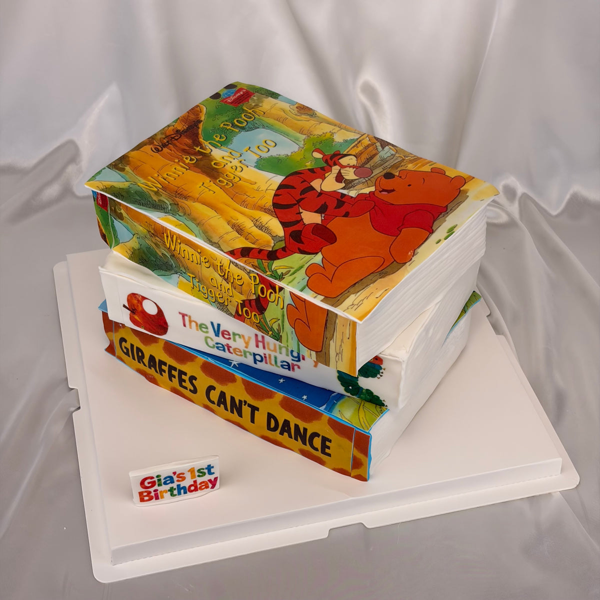 Book Birthday Cake with Custom Edible Storybook Covers
