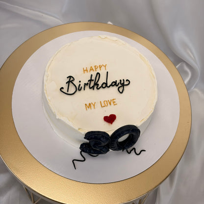 Balloon Number Birthday Cake with Custom Message