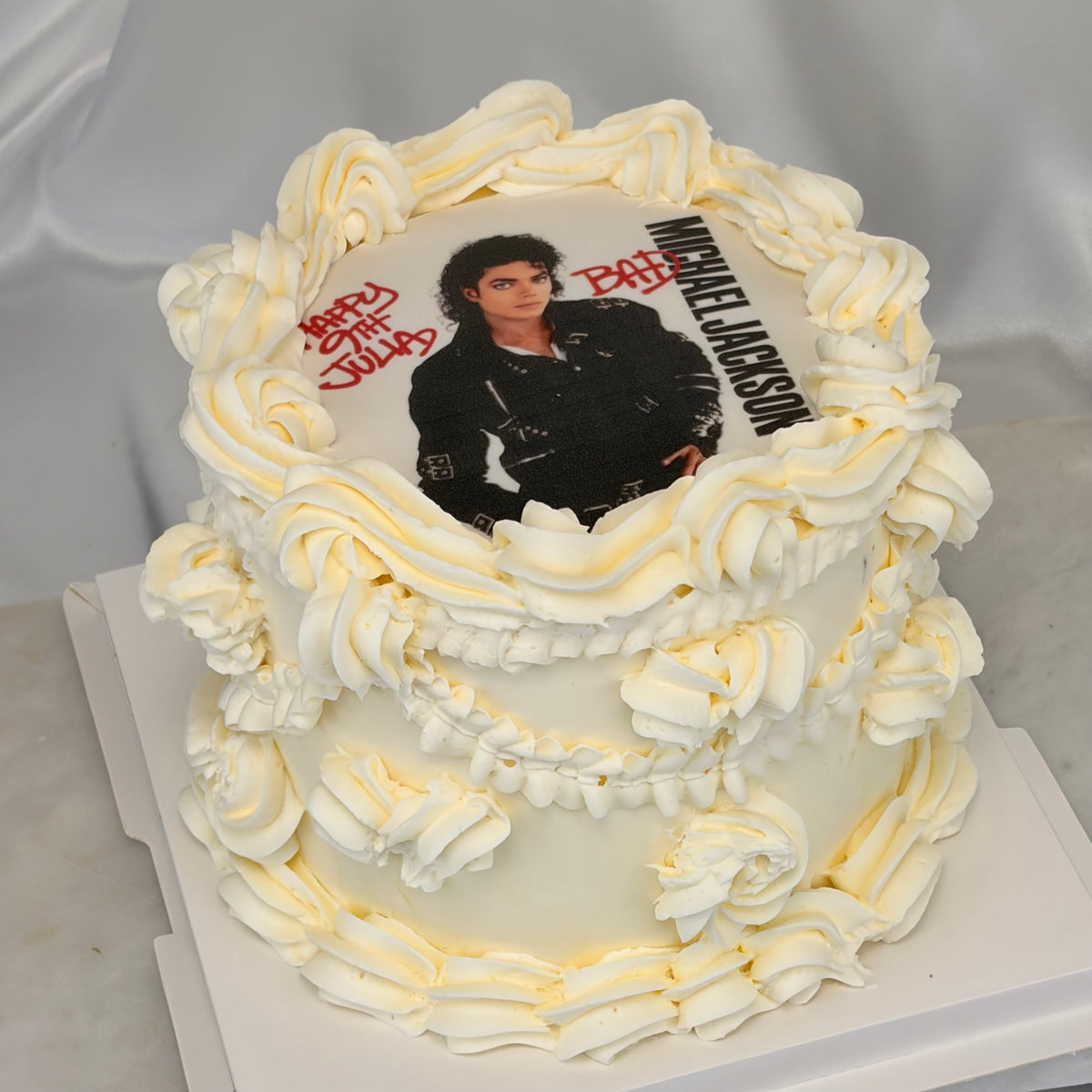 Michael Jackson Birthday Cake with Edible Photo Print and Custom Name