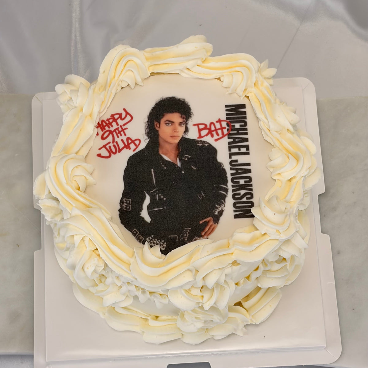 Michael Jackson Birthday Cake with Edible Photo Print and Custom Name