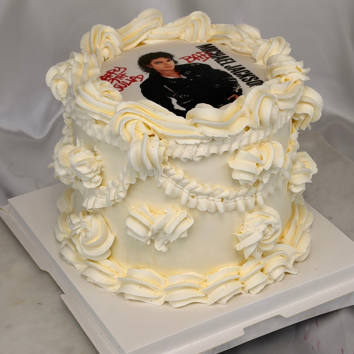 Michael Jackson Birthday Cake with Edible Photo Print and Custom Name
