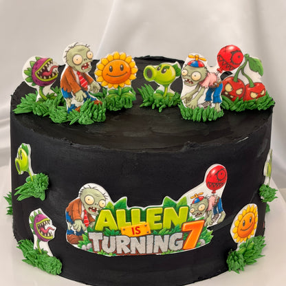Plants vs Zombies Cake with Custom Name and Age