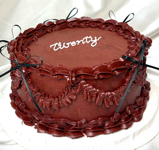 Vintage Burgundy Lambeth Birthday Cake | Custom Buttercream Cake