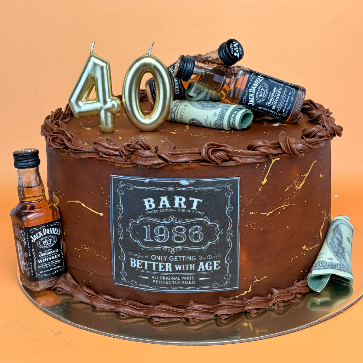 Vintage Whiskey Birthday Cake