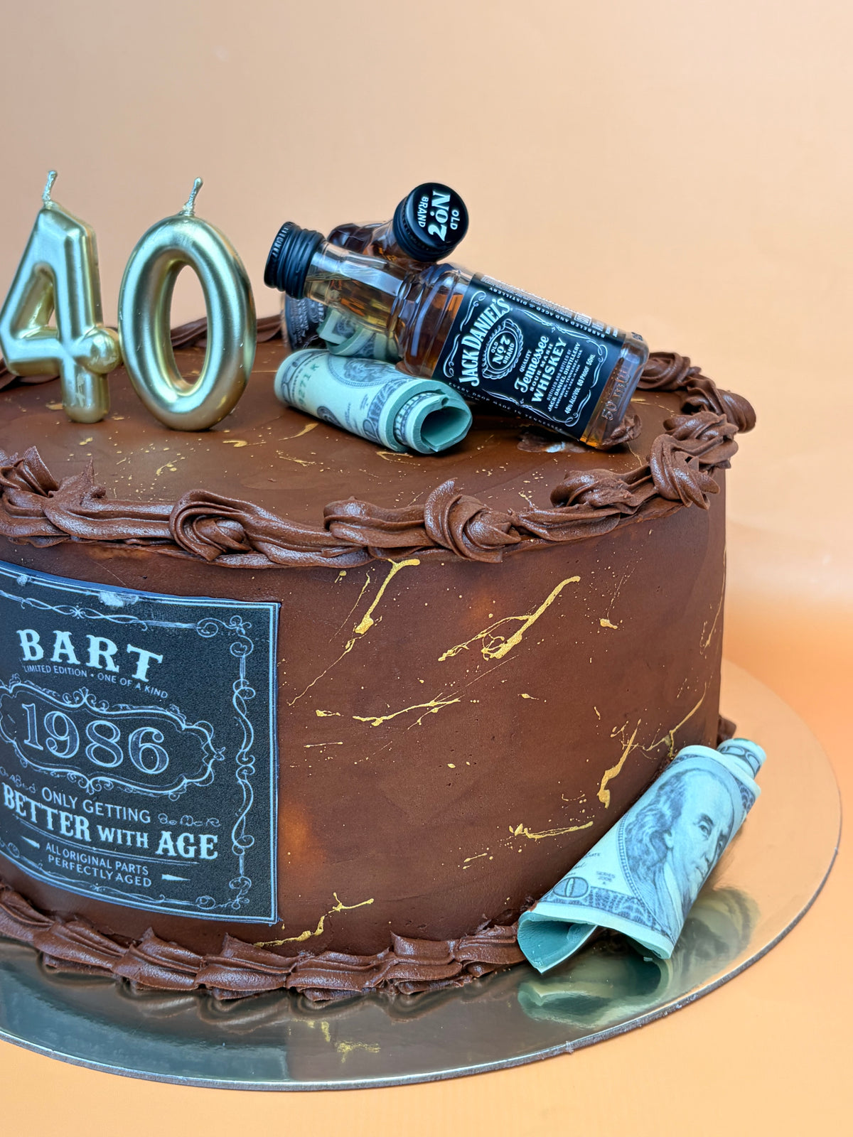 Vintage Whiskey Birthday Cake