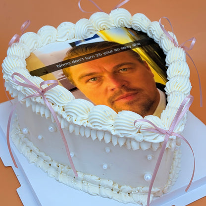Custom Photo Heart Cake