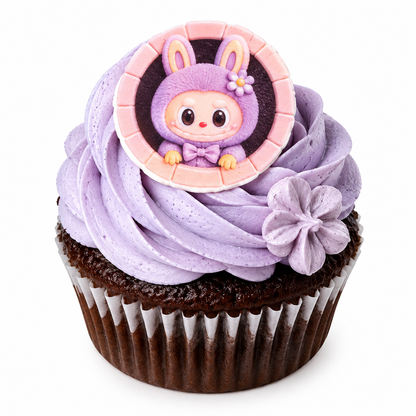 Labubu Birthday Cupcakes with Edible Image Toppers