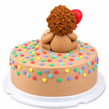 Lion Birthday Cake with Handmade 3D Fondant Lion and Bunny