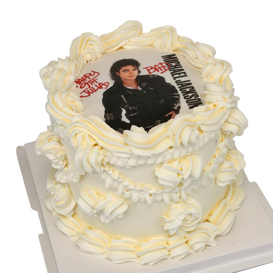 Michael Jackson Birthday Cake with Edible Photo Print and Custom Name