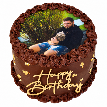 Picture Cake with Edible Photo Top and Chocolate Buttercream