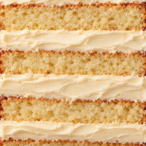 Slice of vanilla buttercream cake