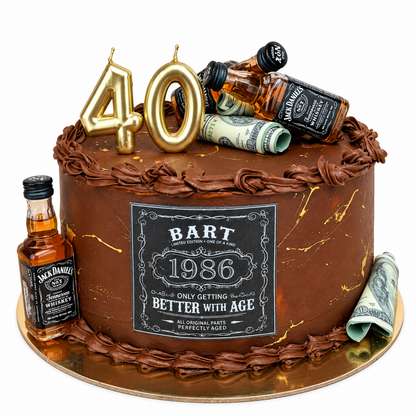 Vintage Whiskey Birthday Cake