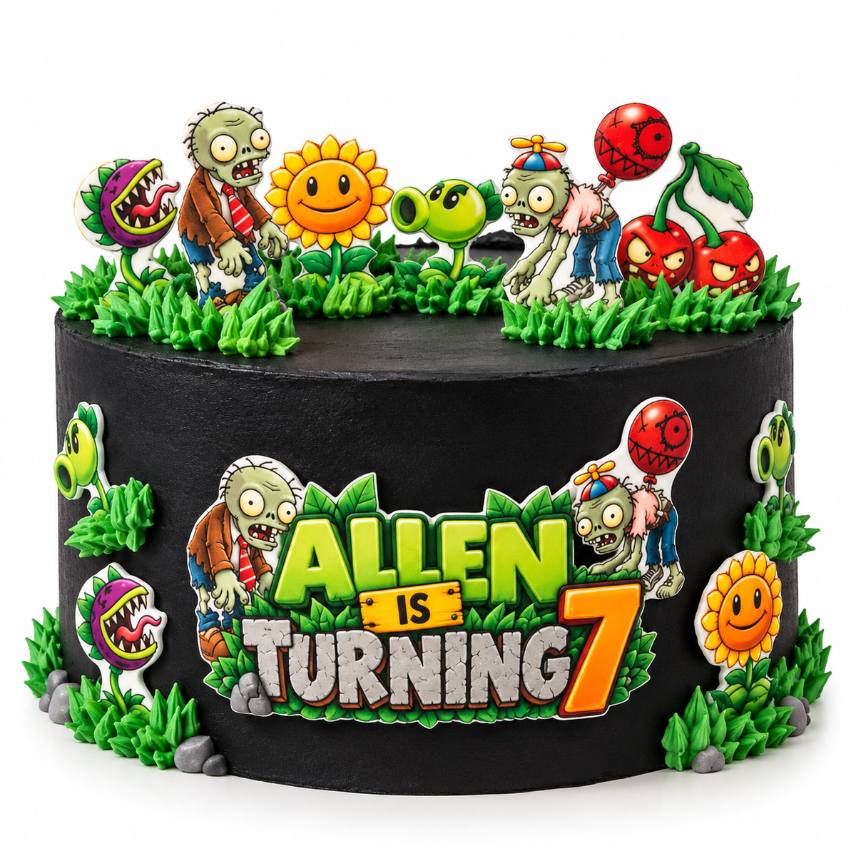 Plants vs Zombies Cake with Custom Name and Age
