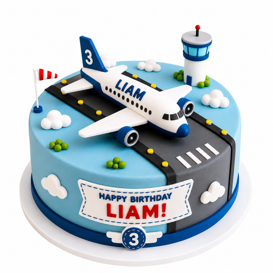 Airplane Runway Birthday Cake | Custom Airplane Cake for Boys