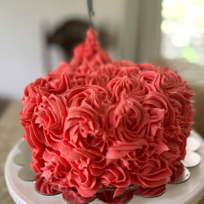Red Ruffle Birthday Cake | Custom Buttercream Birthday Cake