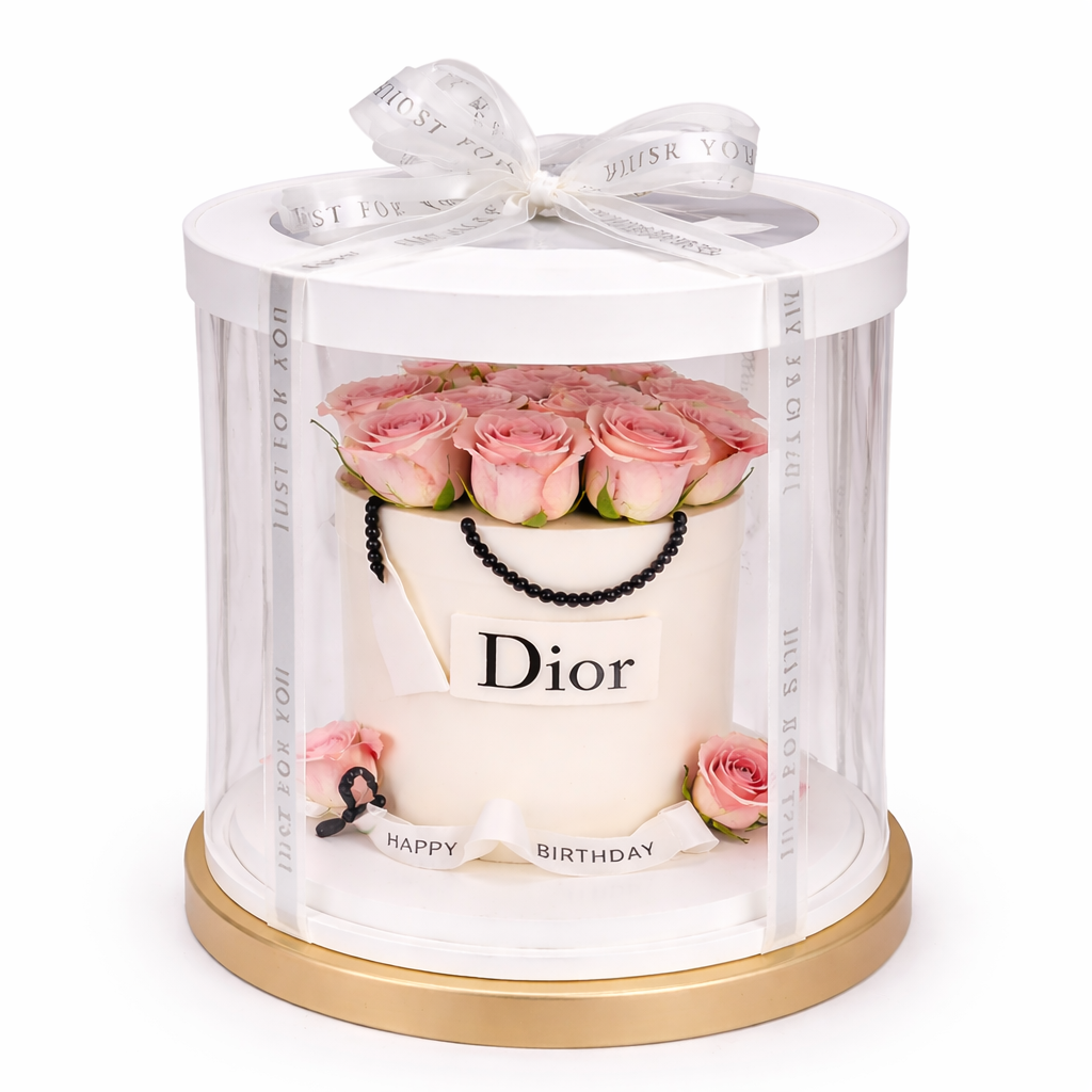 Luxury Flower Box Birthday Cake | Elegant Rose Cake