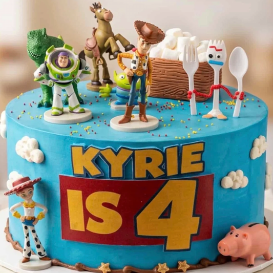 Toy Story-Themed Birthday Cake with Custom Name Banner